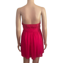 Load image into Gallery viewer, Y2K Twenty One Mini Dress Womens Small Pink Strapless Chiffon Empire Waist Party