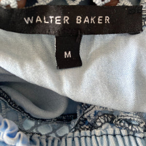 Walter Baker Crop Top Womens Medium Light Blue Bell Sleeve Lyocell