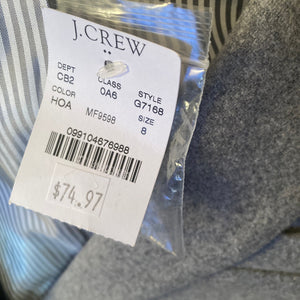 J Crew Mercantile Blazer Womens 8 Wool Gray 2 Button New