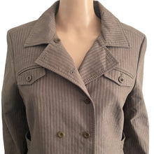 Load image into Gallery viewer, Ted Baker London Size 3 US 8 Brown Pinstripe Double Breasted Cotton Blazer Jacket