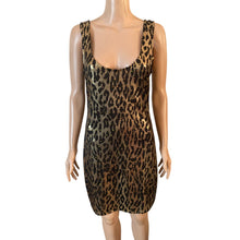 Load image into Gallery viewer, Dreamgirl Leopard Print Bodycon Dress Womens XL Gold Metallic Glitter Clubwear