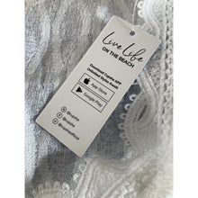 Load image into Gallery viewer, Cupshe White Lace Cover Up Top XL Flutter Sleeve Beach Boho Swim Blouse Textured Knit