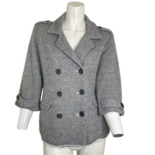 Load image into Gallery viewer, Cabi Jacket Womens Medium Shrunken Knit Peacoat Marbled Gray