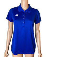 Load image into Gallery viewer, New Balance Women’s Small Blue Performance Tech Polo Shirt Athletic Golf Top New