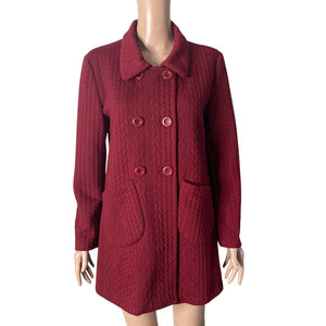 Jon & Anna Sweater Coat Womens Medium Maroon Red Long Cardigan Jacket