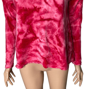 Baea Velour Shirt Womens XS Velour Pink Tie Dye