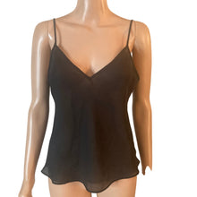 Load image into Gallery viewer, Lauren Ralph Lauren Petite Cami Top Womens 10P Black Chiffon V Neck Layered