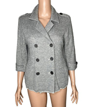 Load image into Gallery viewer, Cabi Jacket Womens Medium Shrunken Knit Peacoat Marbled Gray