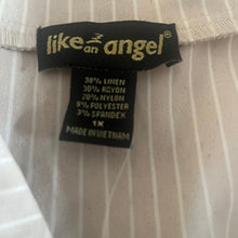 Load image into Gallery viewer, Like an Angel Jacket Womens Size 1X Beige White Stripped Linen Blend New
