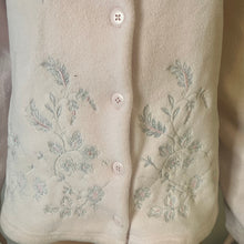 Load image into Gallery viewer, Basic Edition Fleece Cardigan Sweater Jacket Womens Small Embroidered Pink Silver