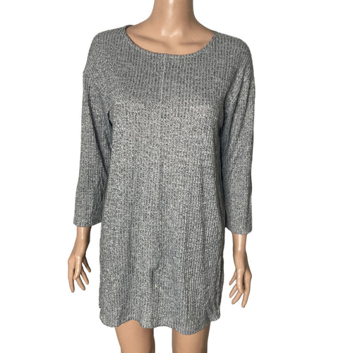 Bobeau Sweater Womens Tunic Sweater Womens Size Medium Gray Heathered Pullover