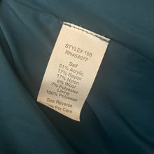 Load image into Gallery viewer, CAbi Lisboa Topper Jacket Womens XS Teal Silver Jacquard Wool Blend Cape #168