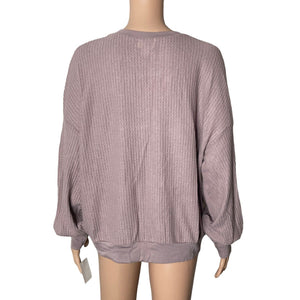 PST Sweater Thermal Womens XL Lilac Purple Waffle Knit NEW