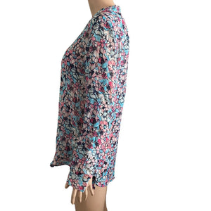 Kut From Kloth Blouse Womens Small Floral Multicolored Lightweight Summer Spring