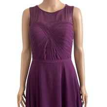 Load image into Gallery viewer, Azazie Halter Dress 4 Purple Nina Grape Gown Formal Aline Pleated Chiffon