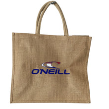 Load image into Gallery viewer, O'Neill Tote Bag Tan Jute Burlap Logo Surf Beach Shopper Reusable Y2K