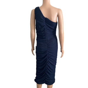 Love X Design Dress Womens XL One Shoulder Navy Blue Body Con