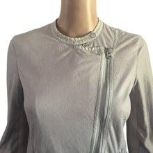 Load image into Gallery viewer, A|X Armani Exchange Moto Jacket Womens Small Gray Faux Suede Asymmetrical Zip Lightweight
