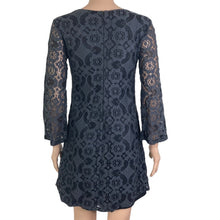 Load image into Gallery viewer, Astr Dress Womens XS Black Charcoal Lace Bell Sleeve Goth Cocktail Mini