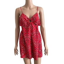 Load image into Gallery viewer, Altar'd State Romper Womens Large Red Strappy Sleeve Lightweight