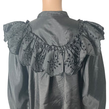 Load image into Gallery viewer, Topshop Eyelet Blouse Womens Size 4 Black Button Front