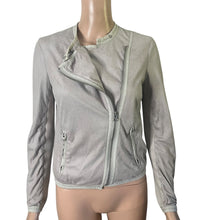 Load image into Gallery viewer, A|X Armani Exchange Moto Jacket Womens Small Gray Faux Suede Asymmetrical Zip Lightweight