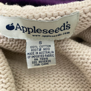 Appleseeds Cardigan Sweater Womens Small Beige Off White