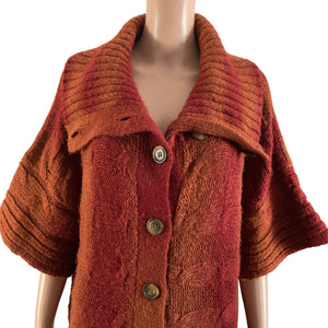 Lane Bryant Sweater Womens Size 18/20 Rust Colored Red Orange Cardigan