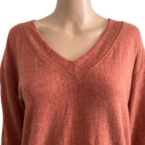 PST Sweater Womens Medium Rust Brown New Soft Touch