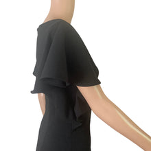 Load image into Gallery viewer, Carmen Marc Valvo Infusion Womens 4 Black Sheath Dress Flutter Sleeve Career