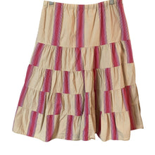 Load image into Gallery viewer, Old Navy Skirt Womens Medium Pink Stripe Tiered Cotton Boho Peasant Midi