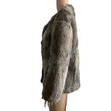 Load image into Gallery viewer, Vintage Fur Coat Womens Medium Rabbit Silver Split End Limited