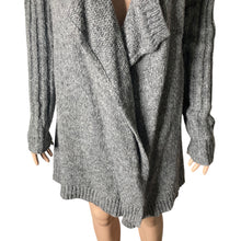 Load image into Gallery viewer, Ruby Moon Draped Sweater Womens XL Wool Blend Chunky Knit Gray Open Front