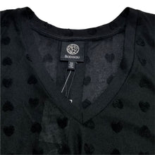 Load image into Gallery viewer, Bobeau Tunic Top Womens XS Tonal Flocked Black Hearts