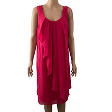 Load image into Gallery viewer, SLNY Dress Womens 18 Pink Chiffon Overlay Sleeveless Shift Cocktail Party Plus