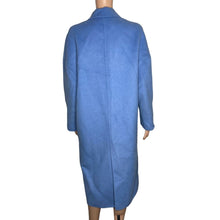 Load image into Gallery viewer, Zara Coat Womens XS Oversized Double Breasted Wool Blend Periwinkle Bloggers Favorite