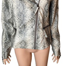 Load image into Gallery viewer, Blank NYC Moto Jacket Womens M Snakeskin Print Faux Leather Asymmetrical Zip