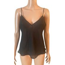 Load image into Gallery viewer, Lauren Ralph Lauren Petite Cami Top Womens 10P Black Chiffon V Neck Layered