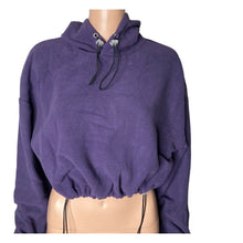 Load image into Gallery viewer, Topshop Hoodie Womens 4-6 Fleece Purple Cropped New