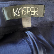 Load image into Gallery viewer, Kasper Womens Dress Pants 8P Navy Blue Pleated Front Trousers Career Work Office