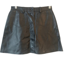 Load image into Gallery viewer, United Colors Of Benetton PVC Skirt Womens 42 Black Button Front Made In Italy