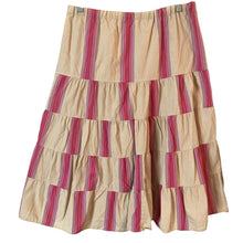 Load image into Gallery viewer, Old Navy Skirt Womens Medium Pink Stripe Tiered Cotton Boho Peasant Midi