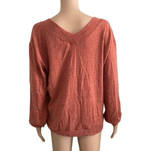 PST Sweater Womens Medium Rust Brown New Soft Touch