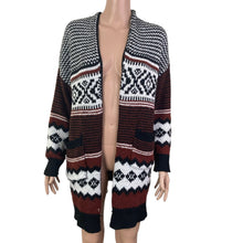 Load image into Gallery viewer, Dreamers Long Cardigan Womens Medium Aztec Multicolored Open Front