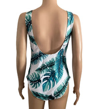 Load image into Gallery viewer, Womens One Piece Swimsuit Womens Large Green White Leaf Swimming Beach