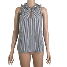 Load image into Gallery viewer, J Crew Shirt Womens 00 Striped Gray White Sleeveless