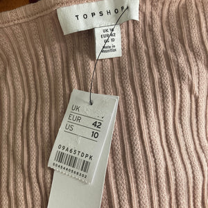 Topshop Tie Front Top Womens Size 10 Pale Pink