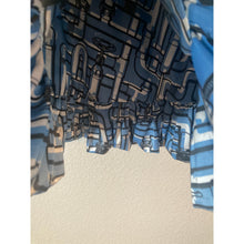 Load image into Gallery viewer, Jeremy Scott Bubble Skirt Womens Small Blue Pipe Print Novelty Graphic Y2K
