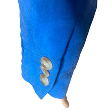 Load image into Gallery viewer, Jason Wu Cropped Linen Blend Blazer Jacket Blue One Button Women's Large L