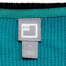 Load image into Gallery viewer, JCP JC Penney Sweater Womens Large Teal Blue Long Sleeve Pullover Wool Blend